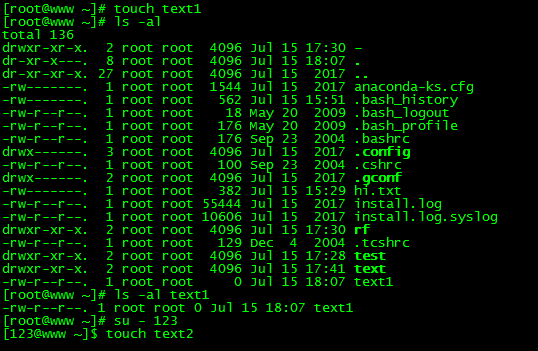 linux中更改文件權限的實驗