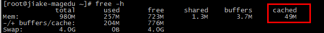 free / buffer與cache