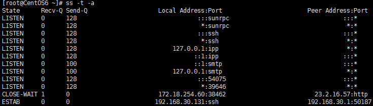 linux  網絡管理命令  SS的使用詳則